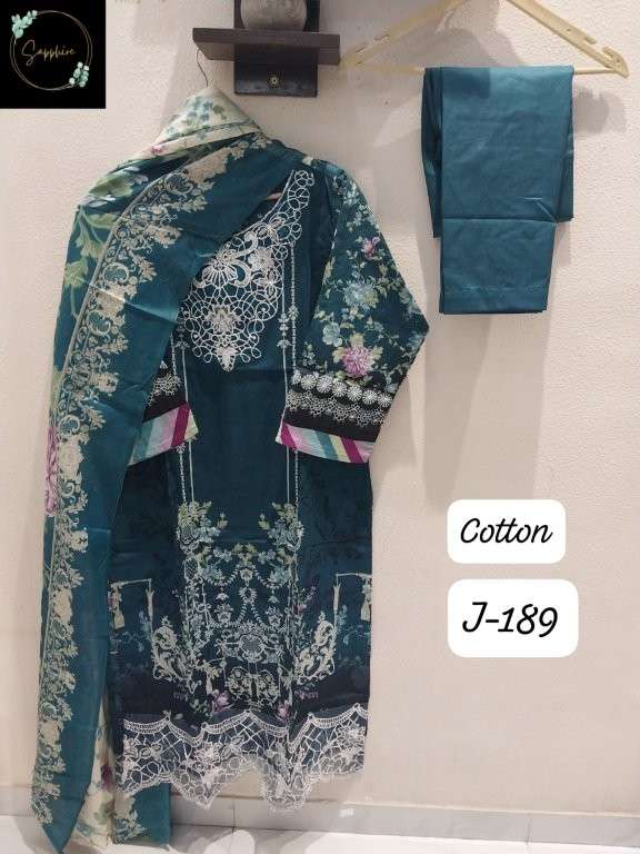 SAPPHIRE JAZMIN VOL-189 PURE LAWN COTTON PRINTED PAKISTANI DRESSES-00272