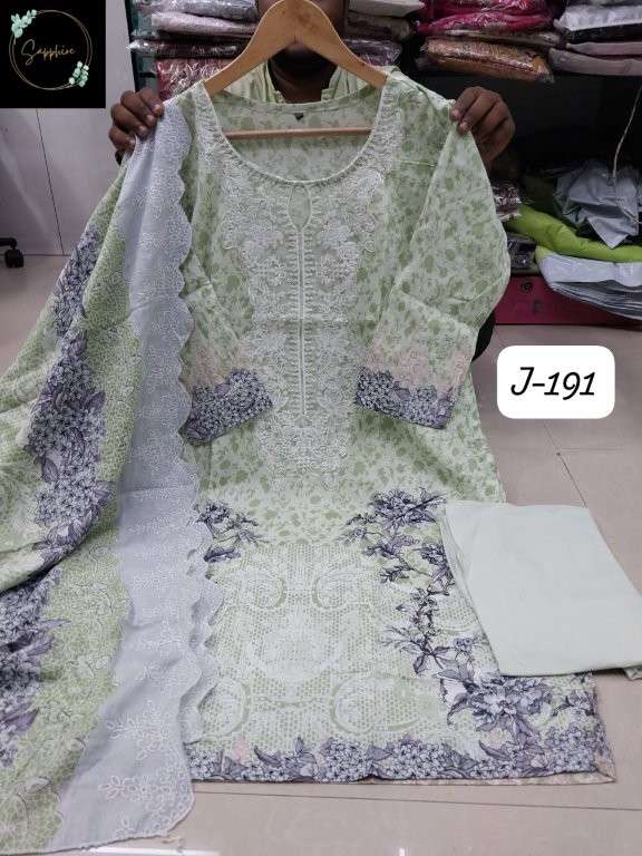 SAPPHIRE JAZMIN VOL-191 PURE LAWN COTTON PRINTED PAKISTANI DRESSES-00272