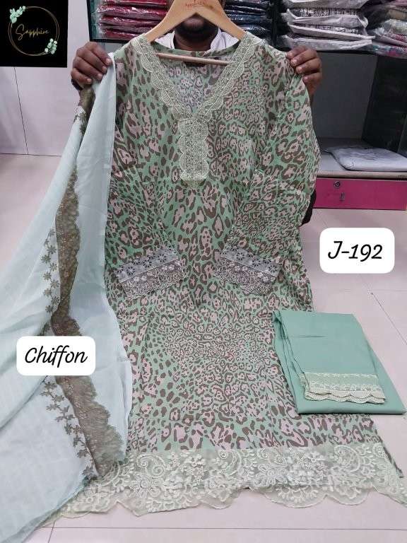 SAPPHIRE JAZMIN VOL-192 PURE LAWN COTTON PRINTED PAKISTANI DRESSES-00272