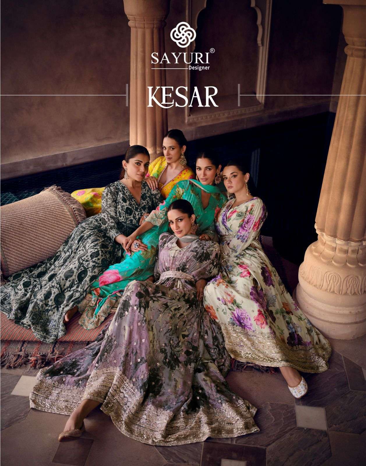 SAYURI KESAR NX HEAVY EMBROIDERY GEORGETTE PRINTED DRESSES-00028