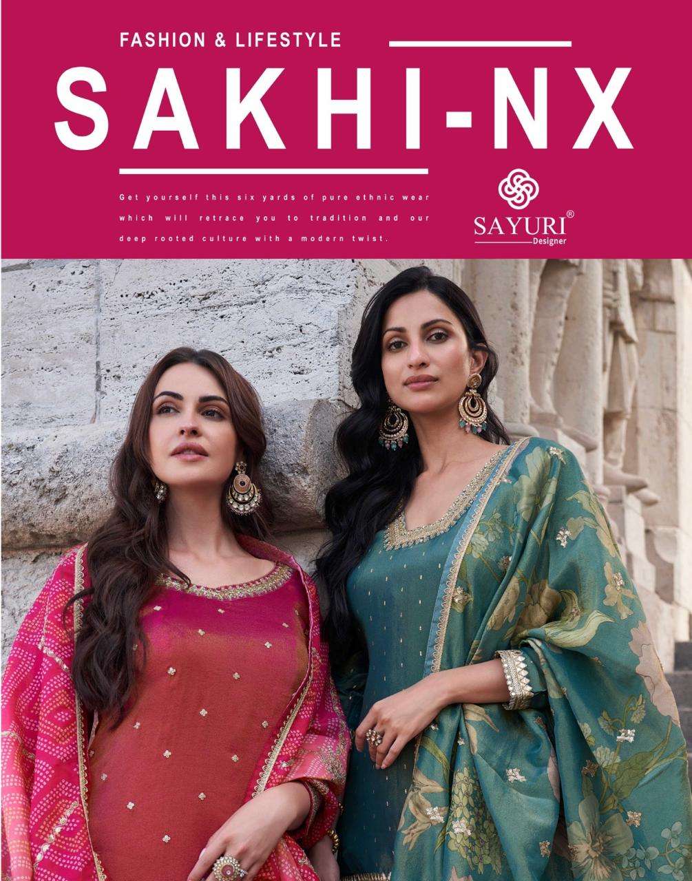 SAYURI SAKHI NX  5646 TO 56448 SERIES HEAVY CHINON SILK EMBROIDERED DRESSES-00028