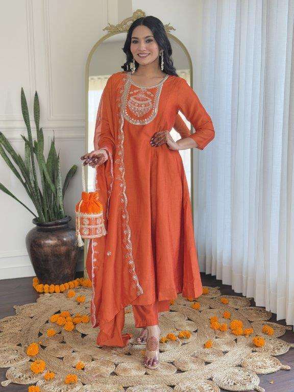 SC-658 BY ASLIWHOLESALE DESIGNER PURE VICHITRA SILK EMBROIDERY DRESSES-00264