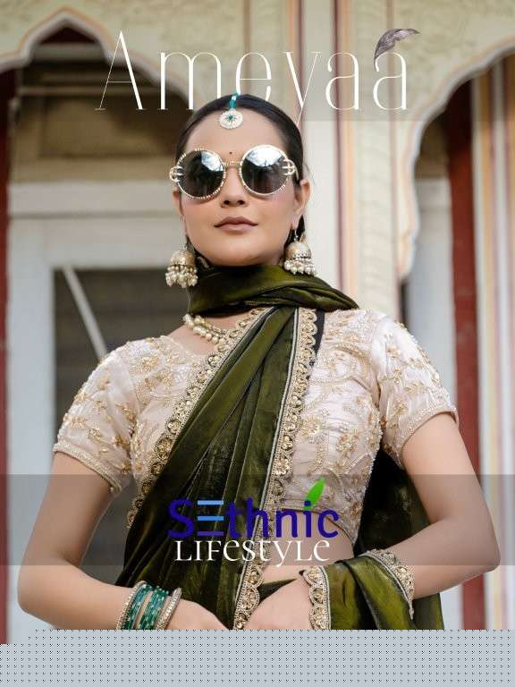 SETHNIC LIFESTYLE AMEYAA 82001 TO 82004 SERIES PURE SATTIN SAREES-00137
