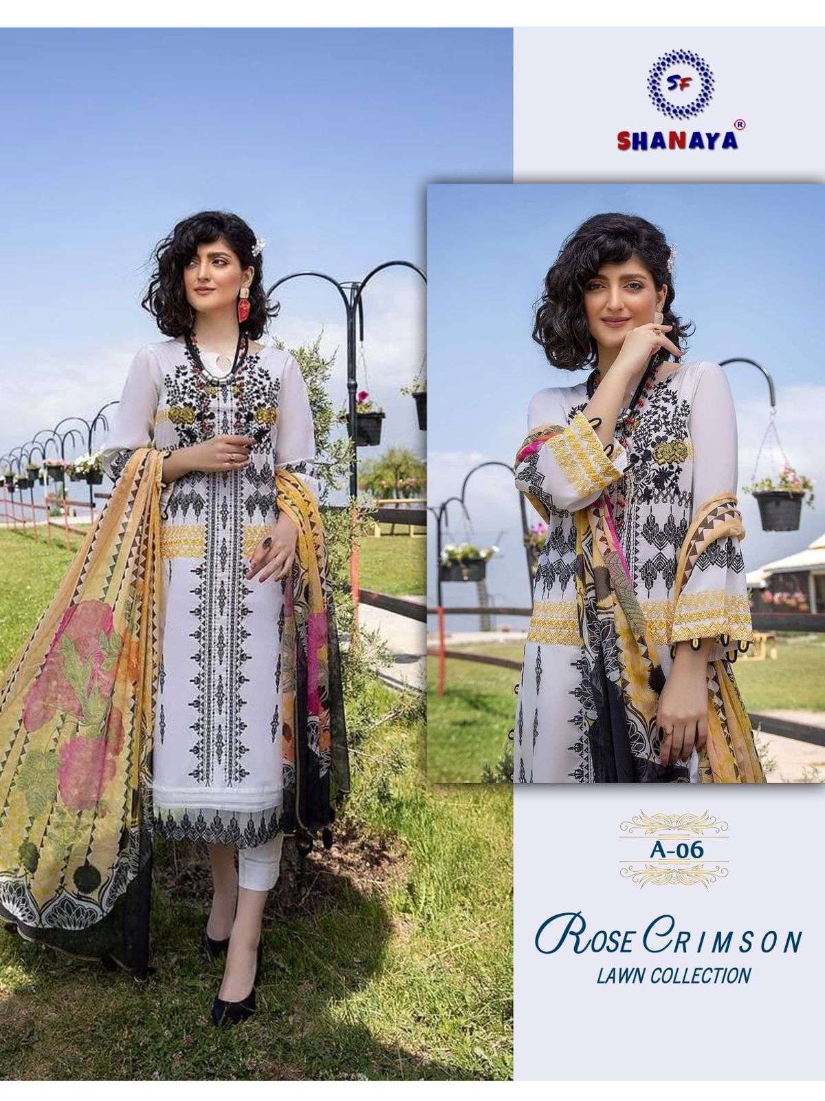 SHANAYA ROSE CRIMSON HEAVY EMBROIDERY CAMBRIC COTTON PAKISTANI DRESS-00201