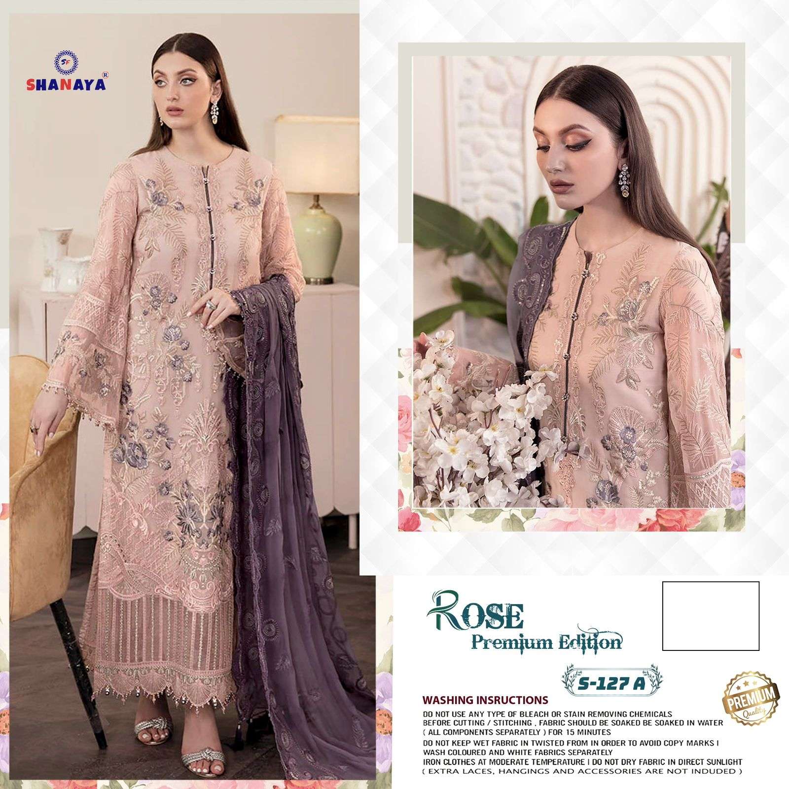 SHANAYA ROSE PREMIUM EDITION S-127 PURE FAUX GEORGETTE PRINTED DRESSES-00201