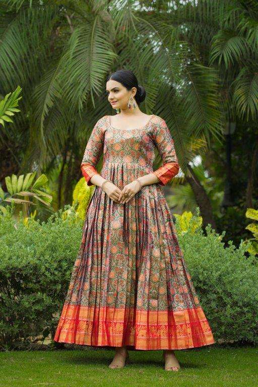 SHIVANI VOL-11 BY ASLIWHOLESALE DESIGNER PURE KANJIVARM SILK PRINTED GOWNS-00282