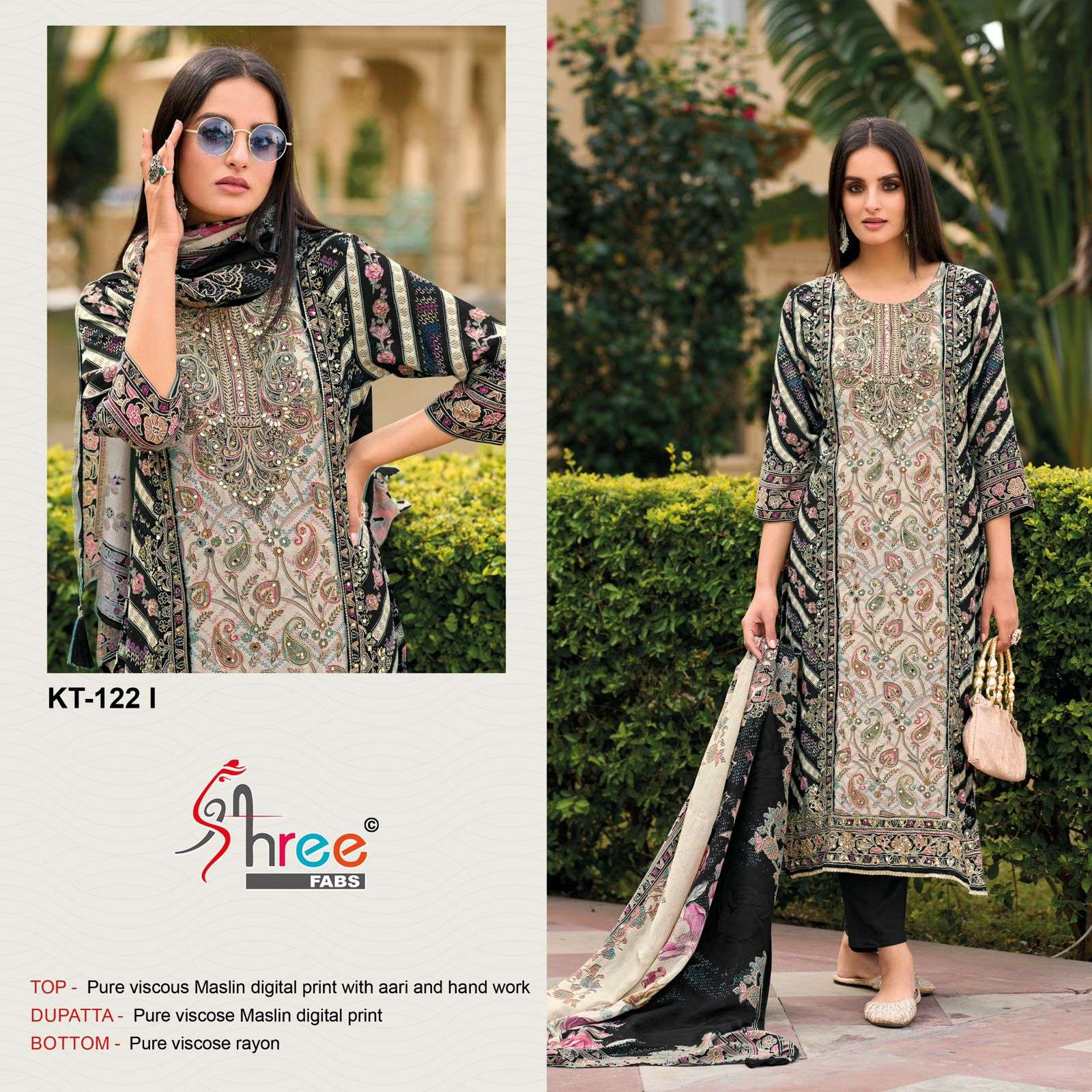SHREE FAB KT-122 PURE HEAVY MUSLIN PRINTED PAKISTANI DRESSES-00071
