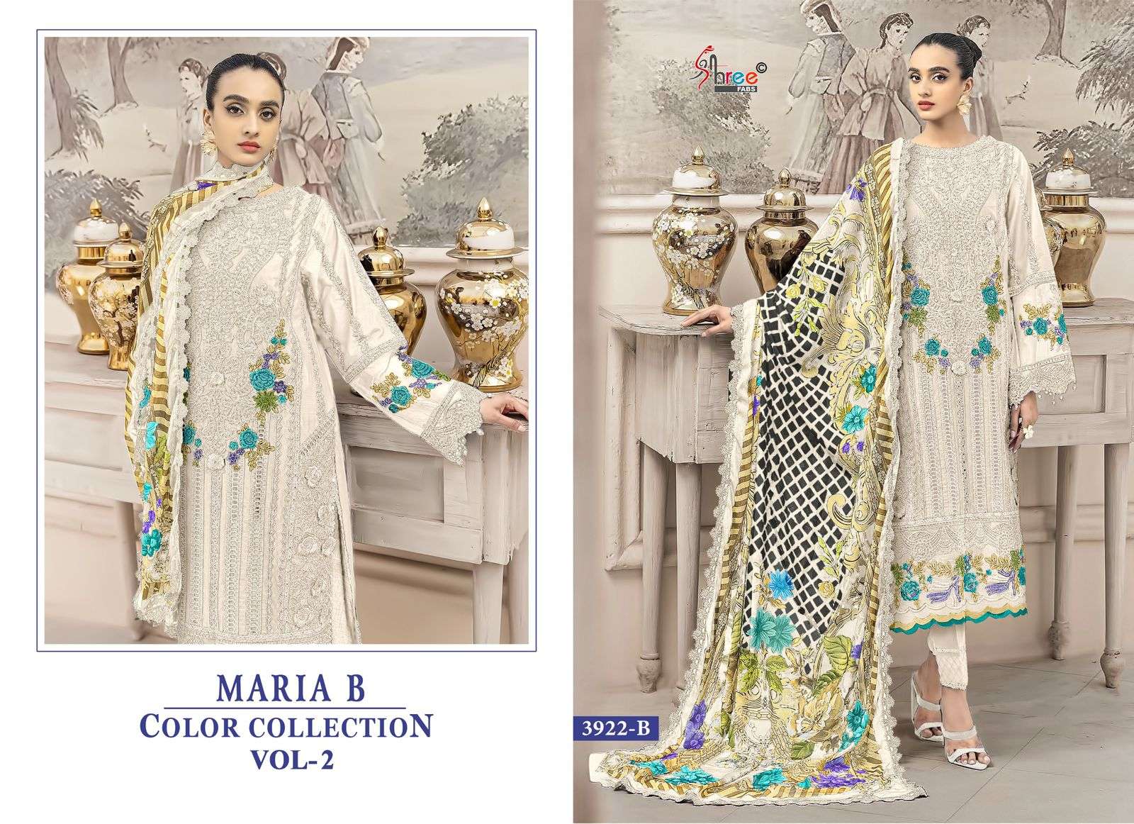 SHREE FAB MARIAB COLOUR COLLECTION VOL-2 PURE COTTON EMBROIDERY PAKISTANI DRESSES-00011