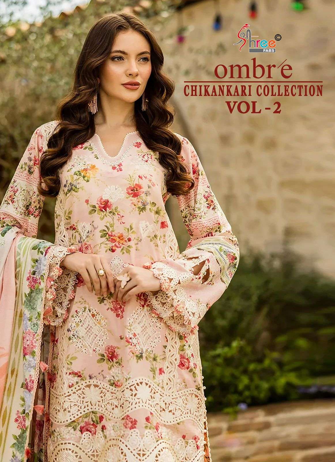 SHREE FAB OMBRE CHIKANKARI COLLECTION VOL-2 3853 TO 3860 SERIES PURE COTTON PRINTED PAKISTANI DRESSE...