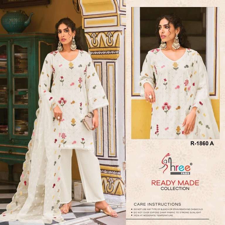 SHREE FAB R-1860 HEAVY EMBROIDERY CAMBRIC COTTON PAKISTANI DRESSES-00011