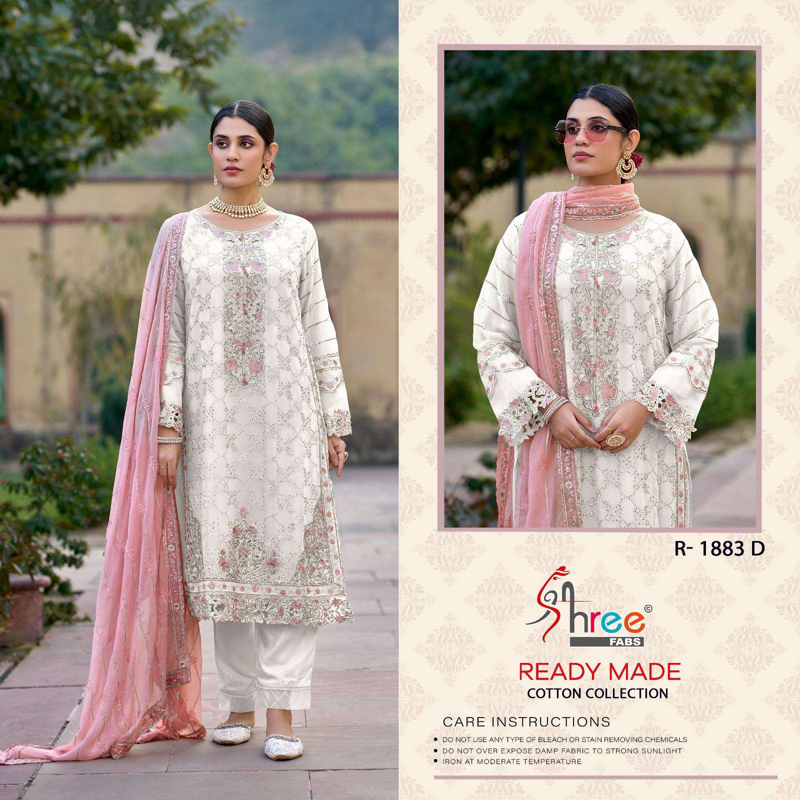 SHREE FAB R-1880 HEAVY EMBROIDERY CAMBRIC COTTON PAKISTANI DRESSES-00011