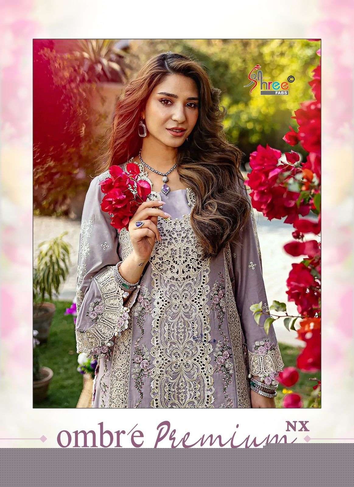 SHREE FABS OMBRE PREMIUM NX PURE COTTON PRINTED EMBROIDERY DRESSES-00201