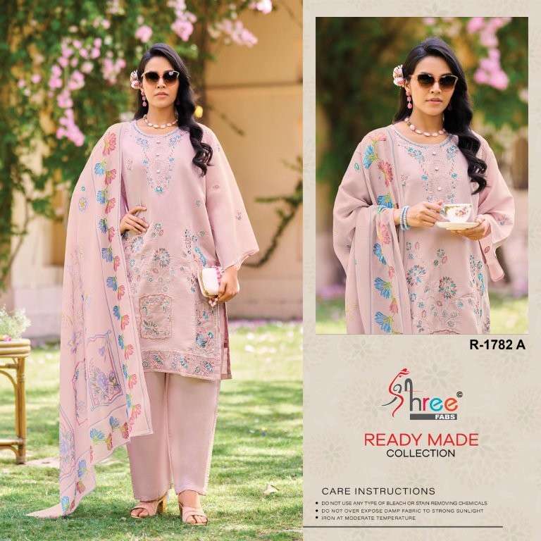SHREE FABS R-1782 HEAVY CAMBRIC COTTON LAWN PAKISTANI DRESSES-00011