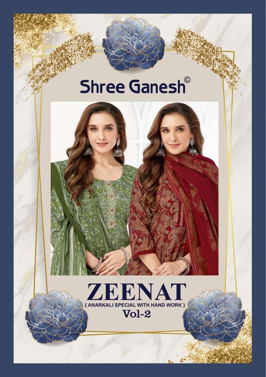 SHREE GANESH ZEENAT VOL-2 1201 TO 1209 SERIES PURE COTTON PRINTED DRESSES-00201