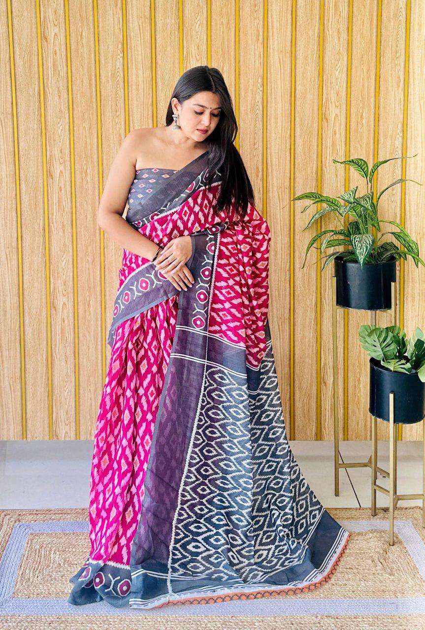 SITA-1 BY ASLIWHOLESALE DESIGNER PURE LINEN COTTON SILK SAREES-00279
