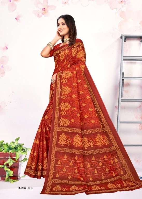 SONPARI BY ASLIWHOLESALE DESIGNER PURE COTTON PRINTED SAREES-00102