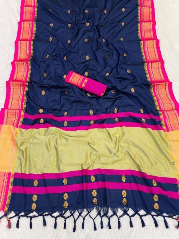 STAR PAITHANI BY ASLIWHOLESALE DESIGNER PURE COTTON SILK SAREES-00081