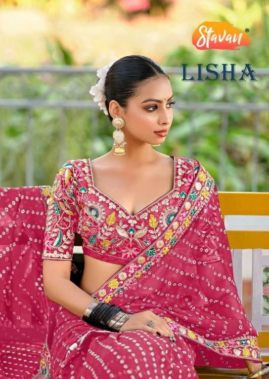 STAVAN LISHA 1001 TO 1010 SERIES PURE HEAVY GEORGETTE SAREES-00004