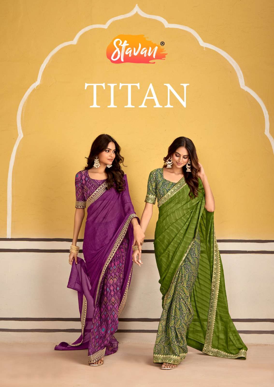 STAVAN TITAN 1001 TO 1010 SERIES PURE GEORGETTE PRINTED SAREES-00178