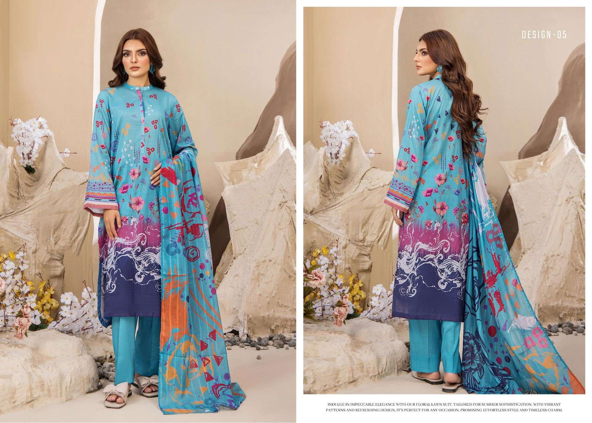 STILE VOL-1 BY ASLIWHOLESALE DESIGNER PURE LAWN PRINTED PAKISTANI DRESSES-00201
