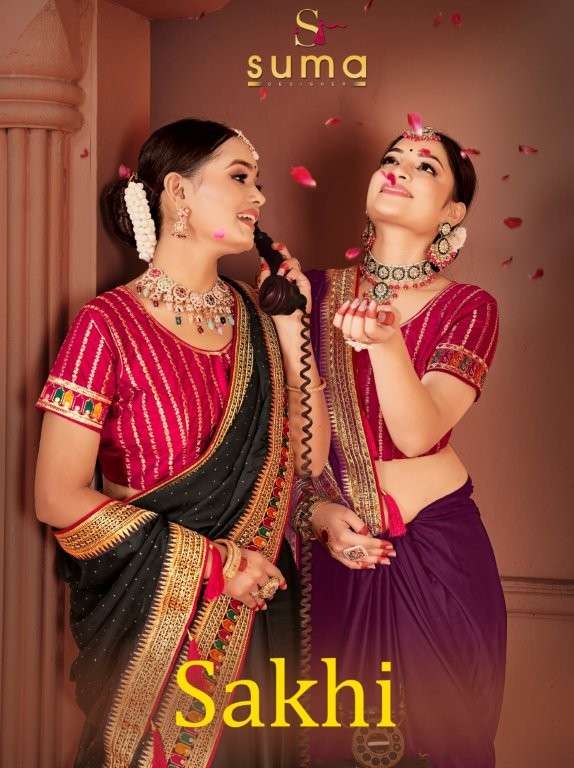 SUMA SAKHI BY ASLIWHOLESALE DESIGNER PURE EMBROIDERY FANCY SAREES-00137