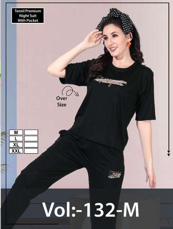 SUMMER SPECIAL VOL-132 BY ASLIWHOLESALE DESIGNER PURE TENCIL SILK NIGHT SUIT-00093