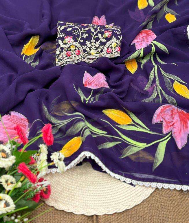 SUNDARI BY ASLIWHOLESALE DESIGNER PURE GEORGETTE SAREES-00256