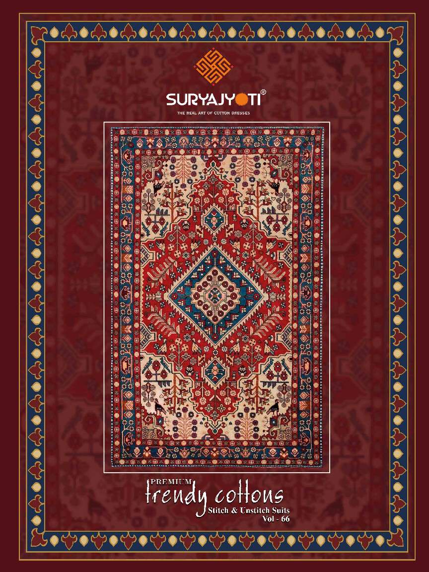 SURYAJOTI TRENDY VOL-66 6601 TO 6620 SERIES PURE COTTON PRINTED DRESSES-00201