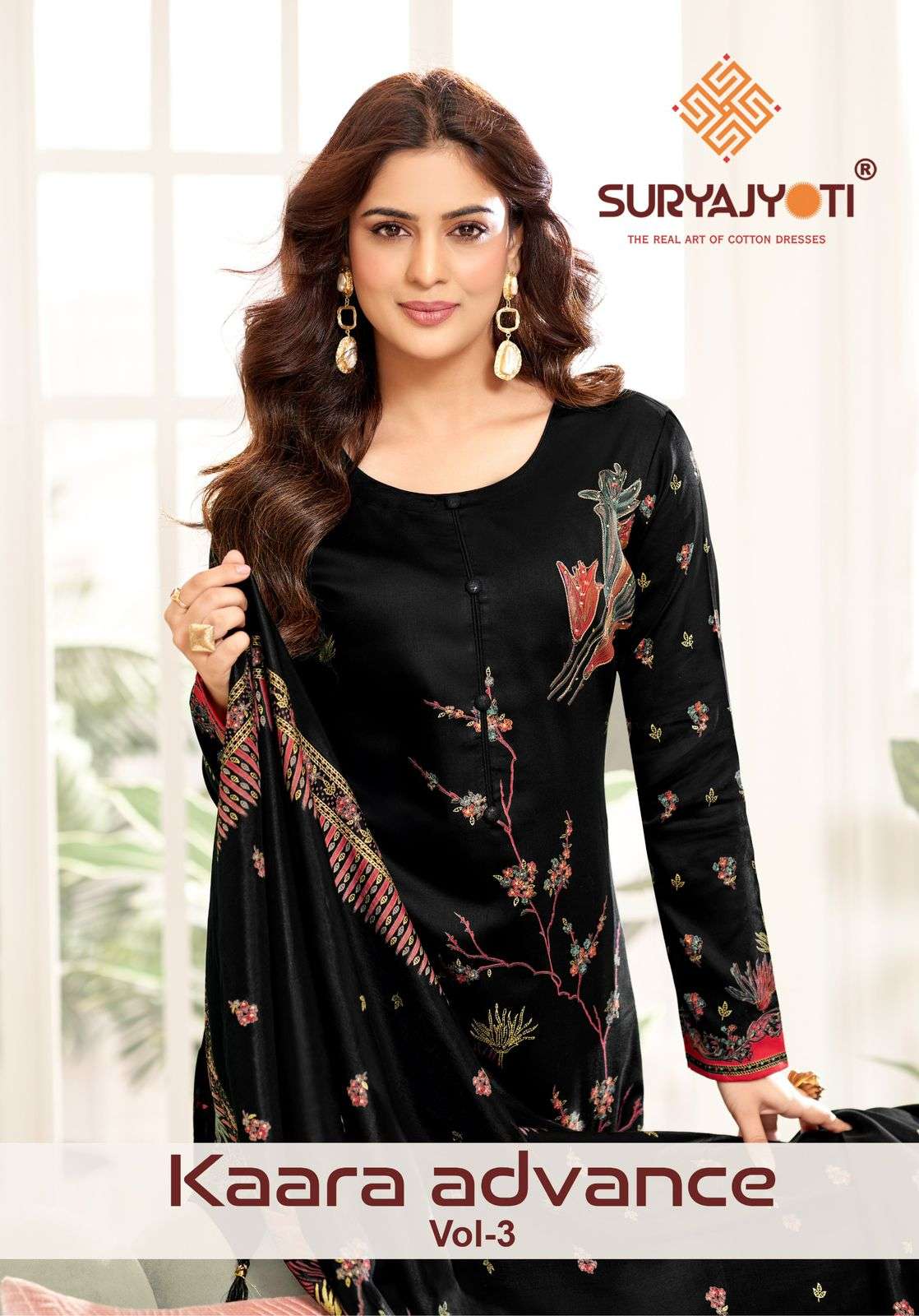 SURYAJYOTI KAARA ADVANCE VOL-3 3001 to 3006 SERIES PURE COTTON PRINTED DRESSES-00011