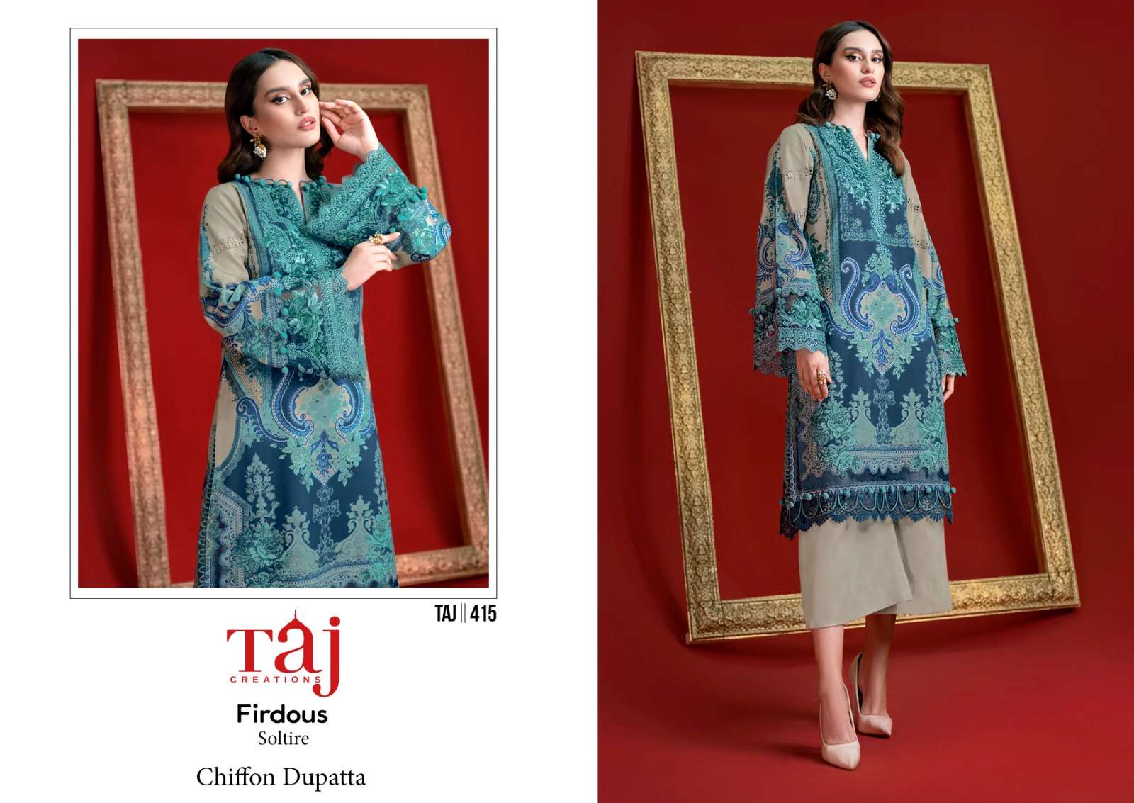 TAJ CREATIONS 415 HIT DESIGN HEAVY COTTON PRINTED PAKISTANI DRESS-00062