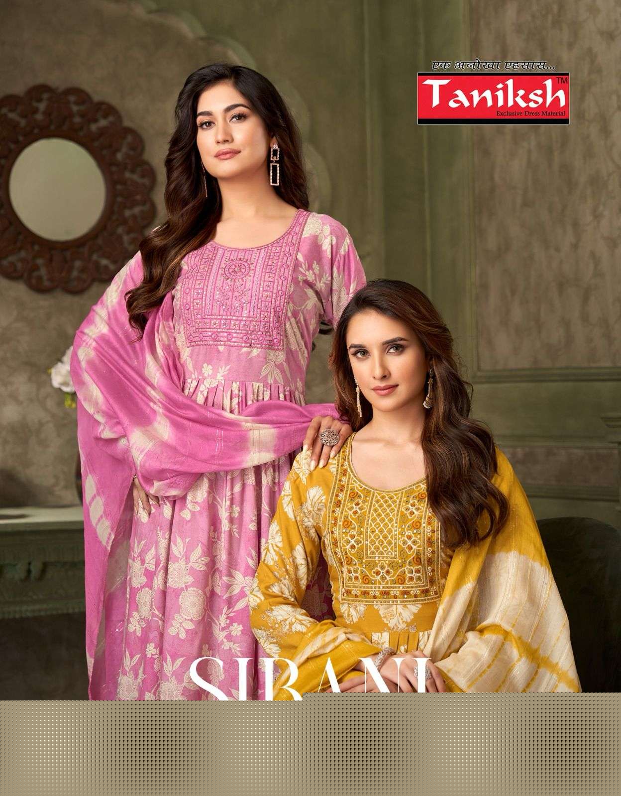 TANIKSH SIBANI VOL-8 8001 TO 8008 SERIES PURE RAYON EMBROIDERY DRESSES-00140