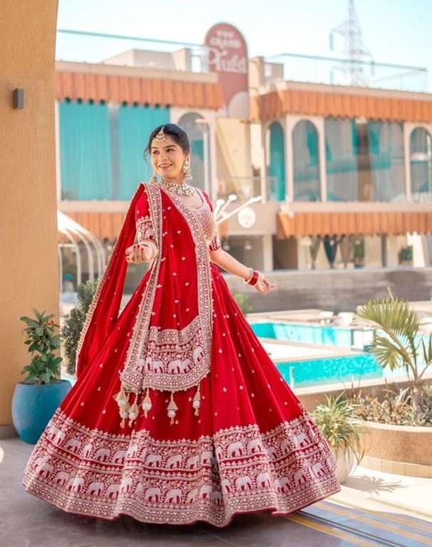 TAPI-244 BY ASLIWHOLESALE DESIGNER PURE FAUX GEORGETTE EMBROIDERY LEHENGA-00185
