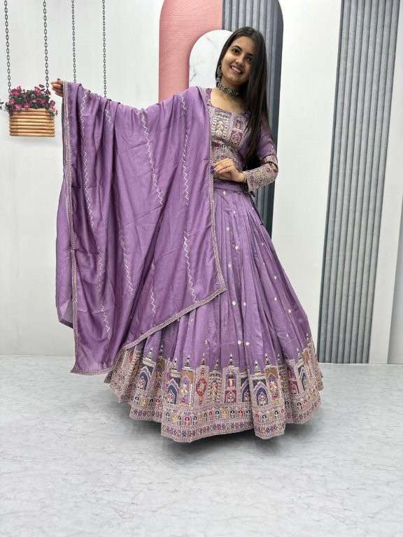 TAPI-245 COLOUR BY ASLIWHOLESALE DESIGNER PURE VICHITA EMBROIDERY LEHENGAS- 00185