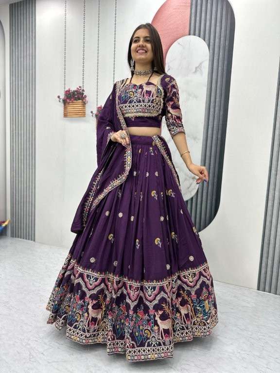 TAPI-248 BY ASLIWHOELSALE DESIGNER PURE VICHITRA EMBROIDERY LEHENGA-00185