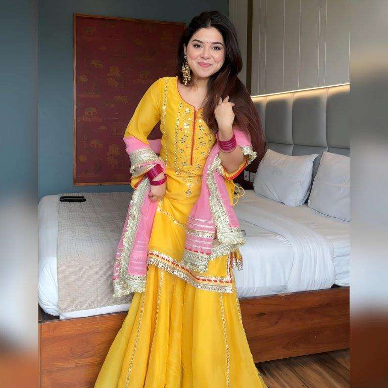 TD-6062 COLOUR BY ASLIWHOLESALE DESIGNER PURE CHINON SILK EMBROIDERY DRESSES-00235