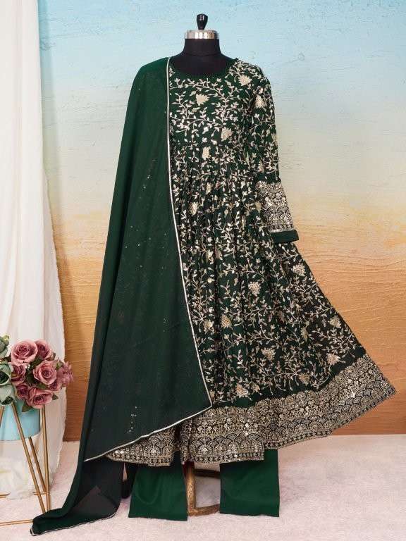 TD-6064 BY ASLIWHOLESALE DESIGNER PURE GEORGETTE MBROIDERY DRESSES-00235