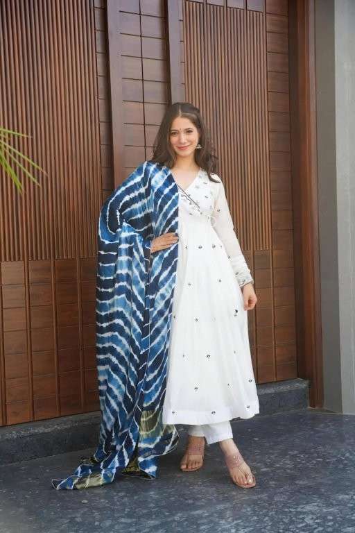 TD-6068 BY ASLIWHOLESALE DESIGNER PURE RAYON COTTON EMBROIDERY DRESS-00235