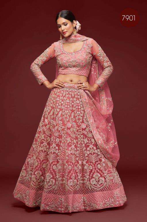 THE SHIMMERS VOL-1 BY ASLIWHOLESALE DESIGNER 7901 TO 7909 SERIES PURE NET LEHENGAS-00139