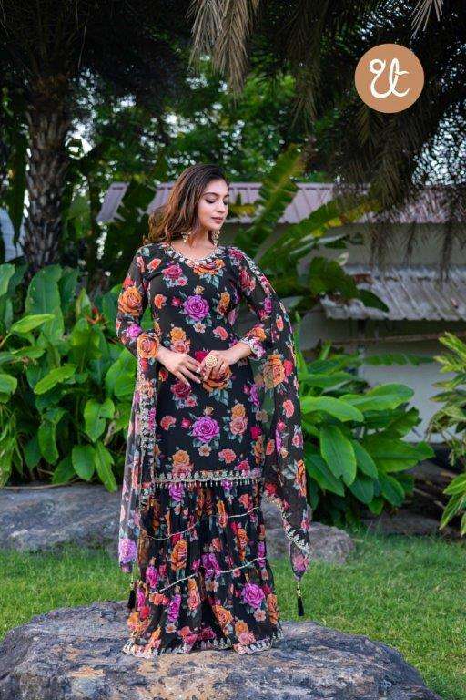 THREAD THEILL 009 HIT DESIGN 009-A TO 009-B SERIES PURE GEORGETTE EMBROIDERY PRINTED DRESSES-00269