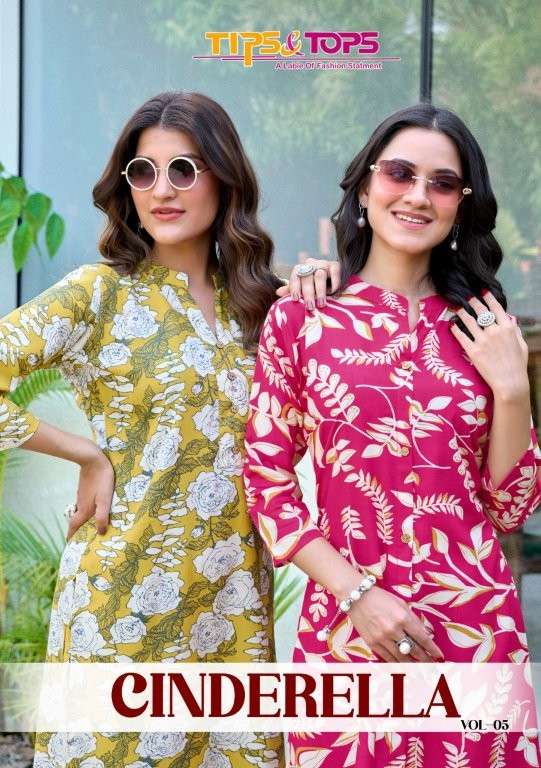 TIPS AND TOPS CINDERELLA VOL-5 5001 TO 5006 SERIES PURE RAYON PRINTED CO-ORD SET-00062