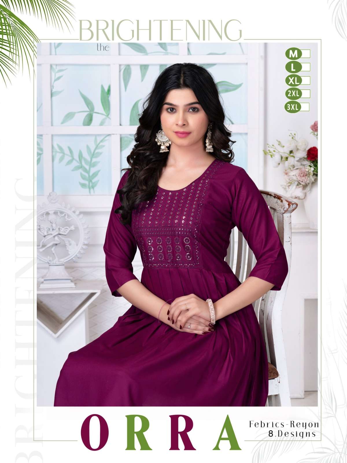 TRENDY ORRA BY ASLIWHOLESALE DESIGNER PURE RAYON KURTIS-00093