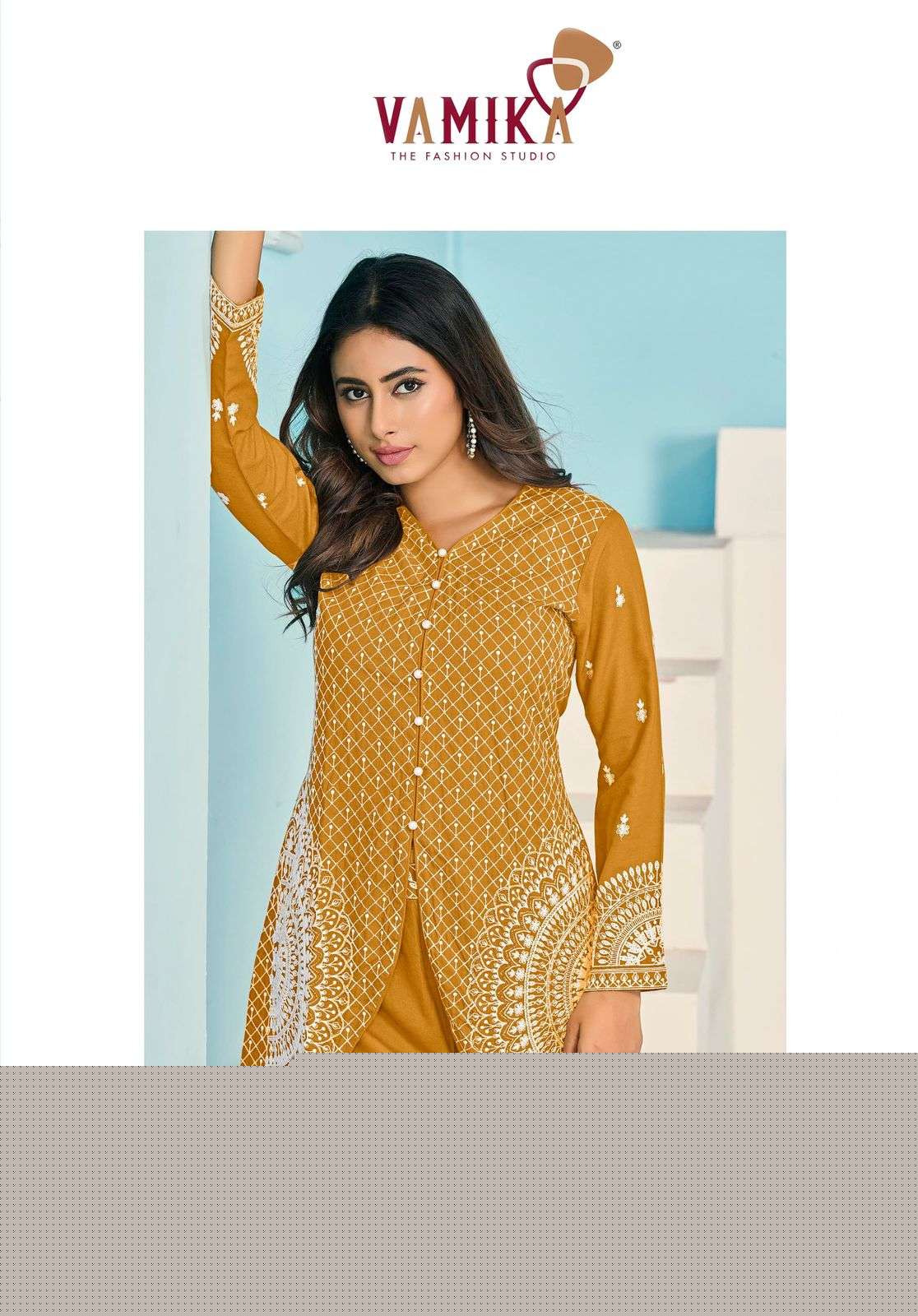VAMIKA NX VEERA VOL-3 711 TO 715 SERIES PURE RAYON EMBROIDERY CO-ORD SET-00011