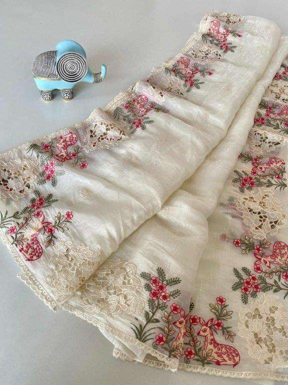 VANI BY ASLIWHOLESALE DESIGNER PURE CRUSH SILK EMBROIDERY SAREES-000282