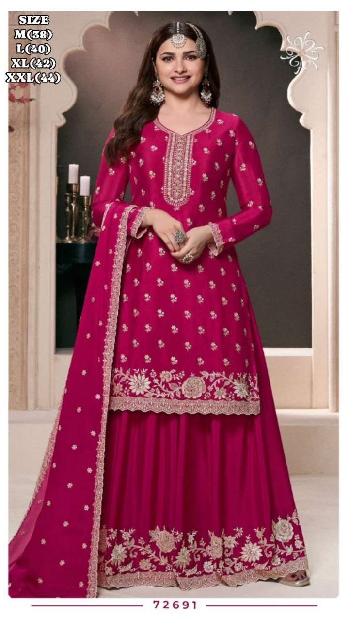VINAY FASHION KULEESH SAAYORI PURE HEAVY CHINON SILK DRESSES-00150