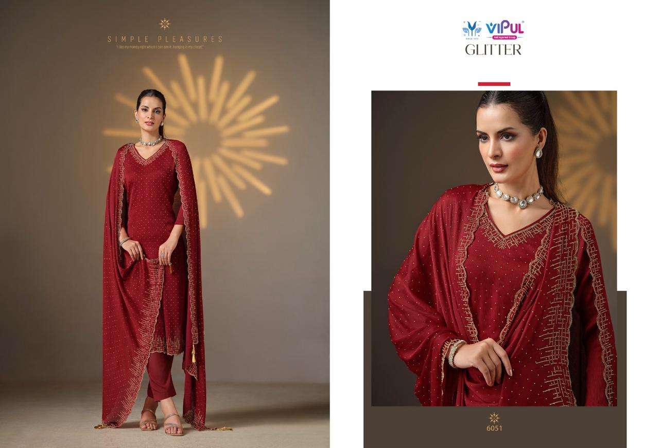 VIPUL GLITTER NX PURE HEAVY CHIFFON EMBROIDERY DRESSES-00150