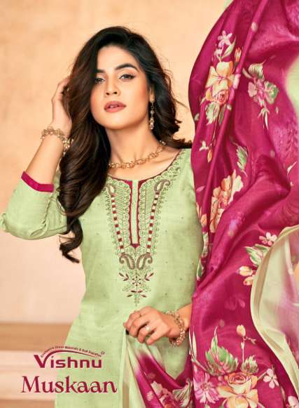 VISHNU MUSKAAN BY ASLIWHOLESALE DESIGNER 98001 TO 98012 SERIES PURE SILK EMBROIDERY DRESSES-00011