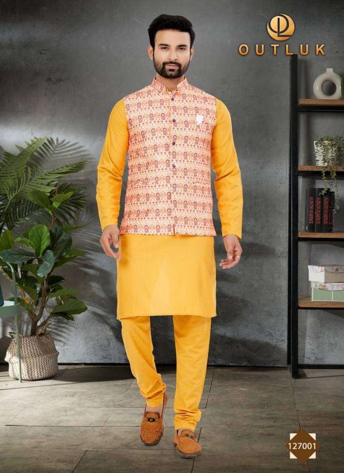 WEDDING COLLECTION VOL-127 BY OUTLUK 127001 TO 127008 SERIES MENS KURTAS WITH PAJAMA