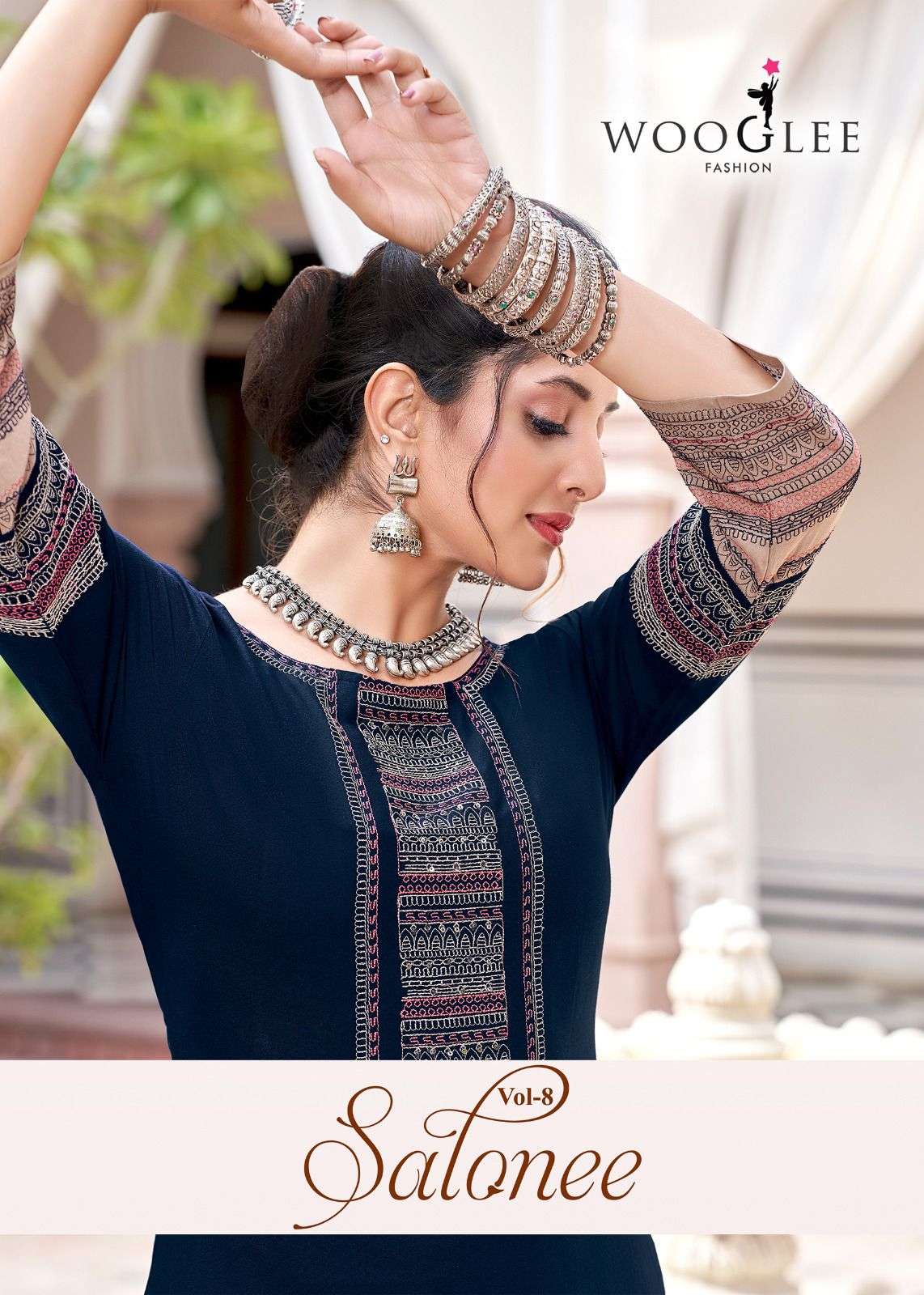 WOOGLEE SANOLEE VOL-8 3037 TO 3042 SERIES PURE HEAVY RAYON KURTIS-00014