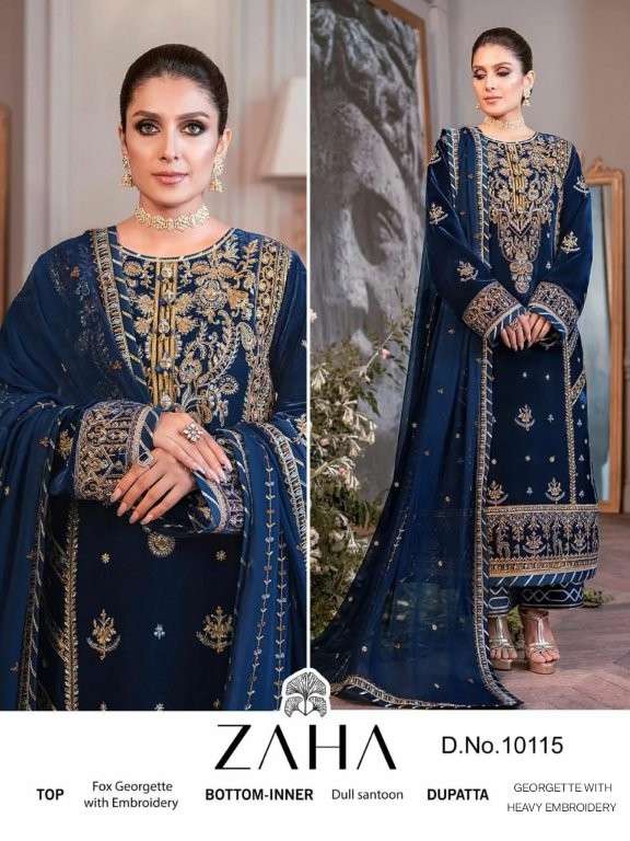 ZAHA 10115 SERIES PURE HEAVY GEORGETTE EMBROIDERY PAKISTANI DRESS-00062