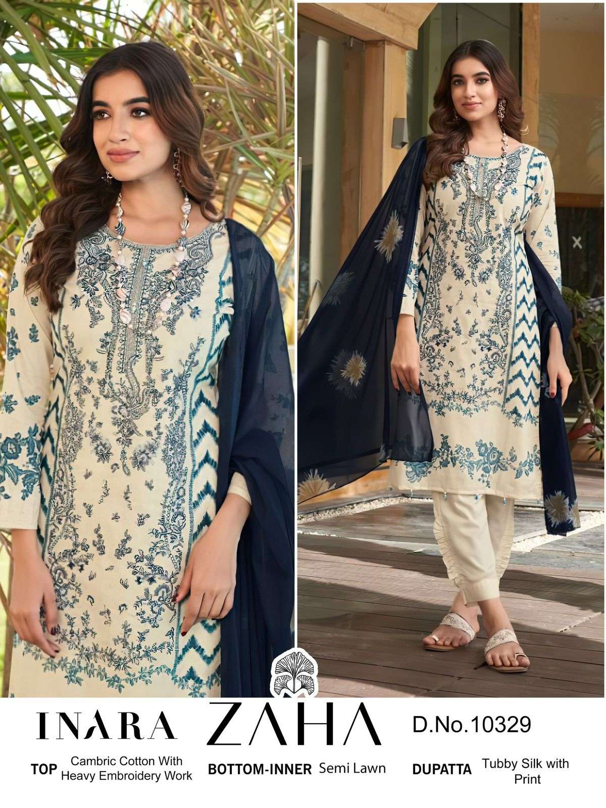 ZAHA INARA VOL-1 PURE COTTON PRINTED PAKISTANI DRESSES-00201